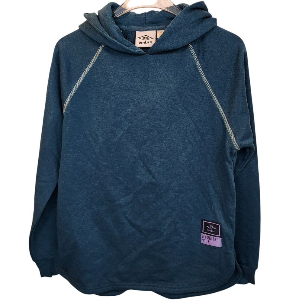 Umbro Youth Medium Blue Coral Beyond The Pitch Raglan Pullover Hoodie 10/12 NEW